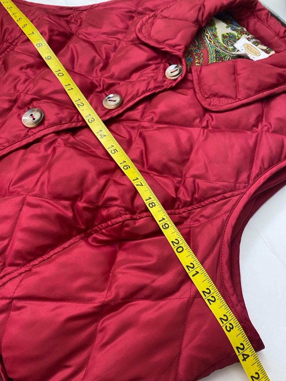 Talbots Woman Red Paisley-Lined Vest 1X - Picture 9 of 10
